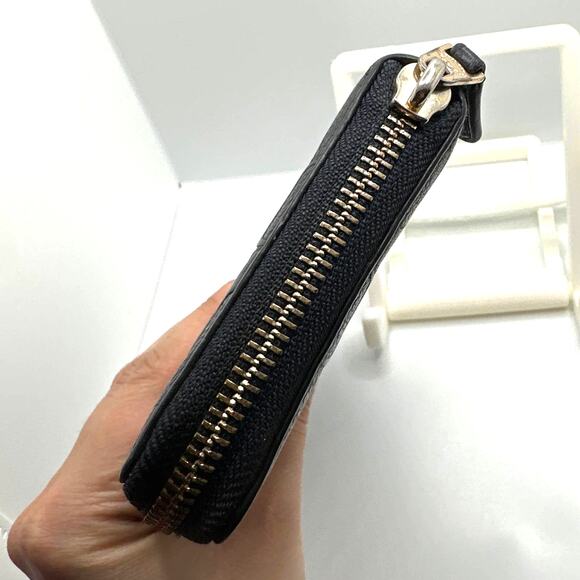 COACH Black Accordion Zip Wallet Monogram - Picture 5 of 9